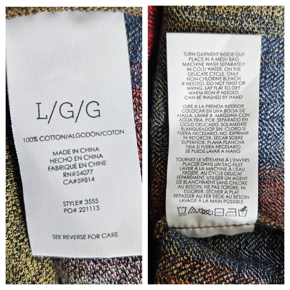 CAbi Barn Jacket Size L Autumn Plaid Pearl Zip Utility Cotton Shacket Multi